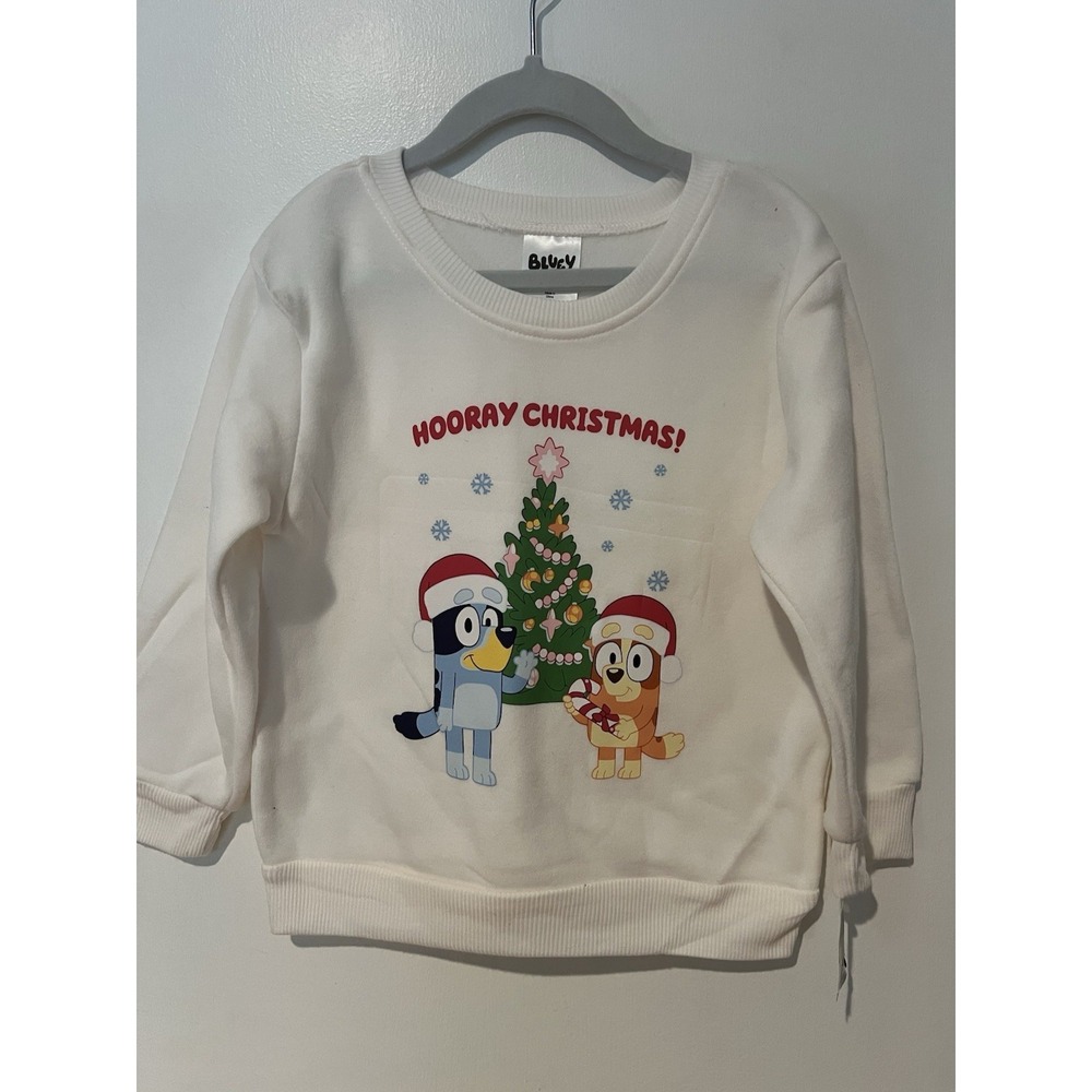 Bluey Toddler Boys Graphic Holiday Hooray Christmas Sweatshirt Long Sleeve 5T